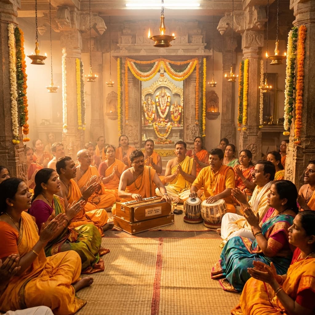 Devotees in Kirtan
