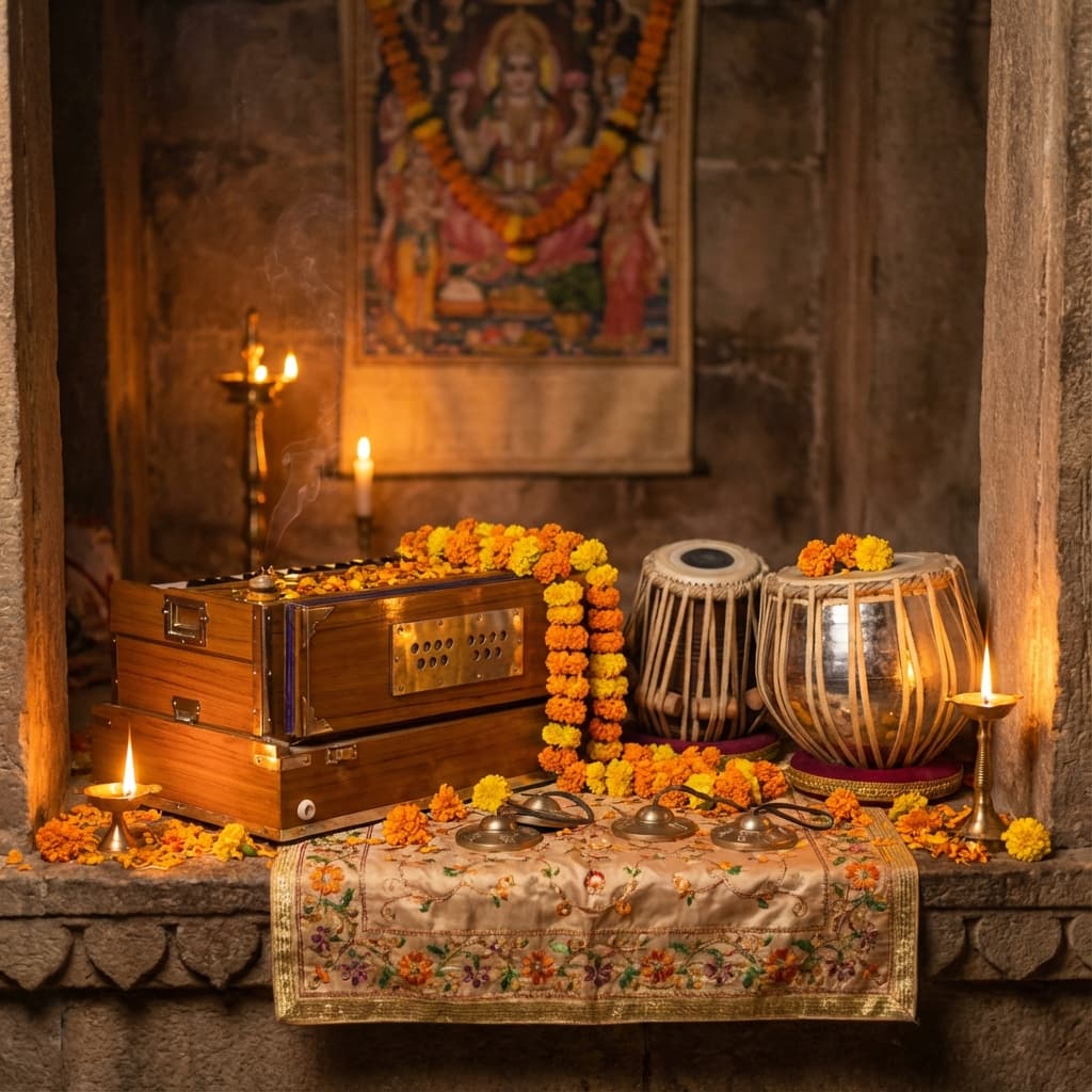 Traditional kirtan instruments